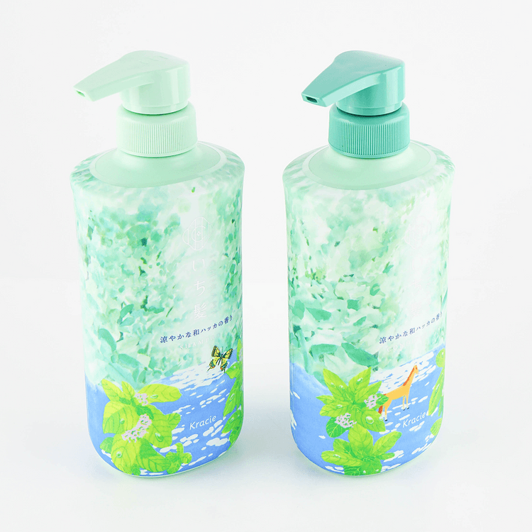 Kracie Ichikami Shampoo and Conditioner Hair Set 480ml + 480g Japanese peppermint scent - 2023 Limited Edition