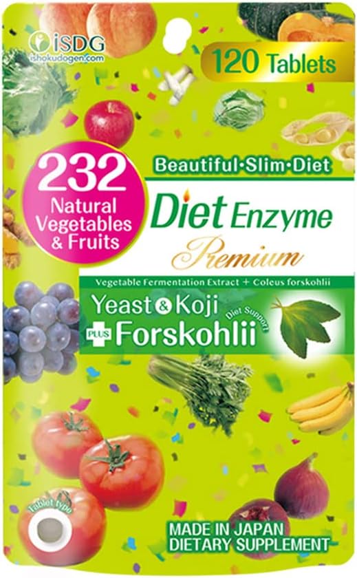 ISDG Diet Enzyme - Multiple Dietary Digestive Enzymes Supplement For Burning & Decomposition - Support Digestion & Bloating, Non-GMO & Gluten Free, 120 Counts