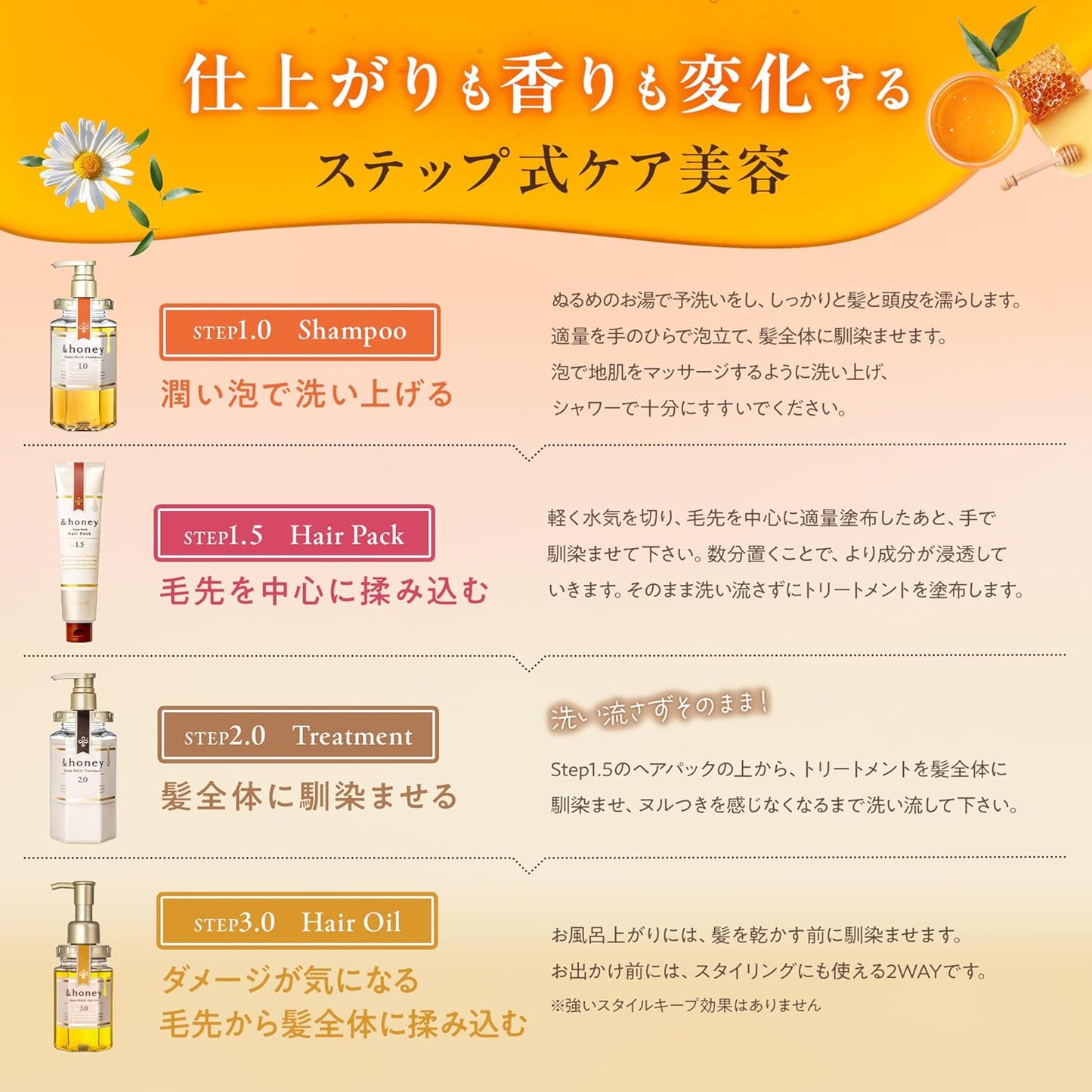 & Honey Hair Oil 3.0 100ml, 4 Options - Deep Moist/Ex Deep Moist/Melty Moist Rich/Melty Moist Repair