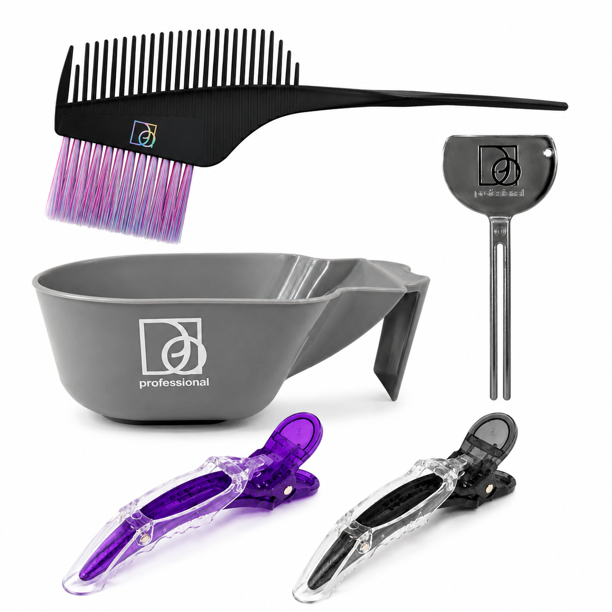 Hair Dye & Straightening Tool Kit – Mixing Bowl, Applicator Brush, Color Key & Clips