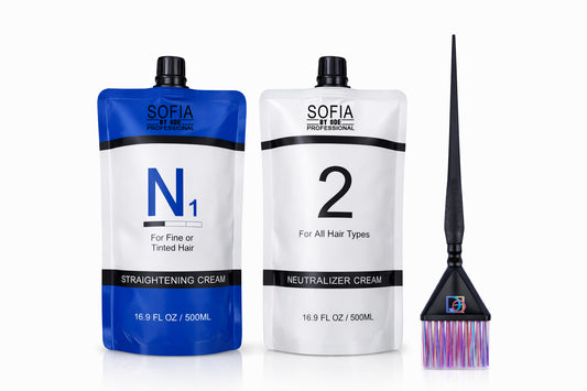 Hair Rebonding Professional Hair Straightener + Neutralizer Cream, for Fine or Tinted Hair 500ml