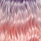 Medium Wavy Pink & Purple Wig with Bangs – Pastel Peach Pink Lavender Ombre Wig