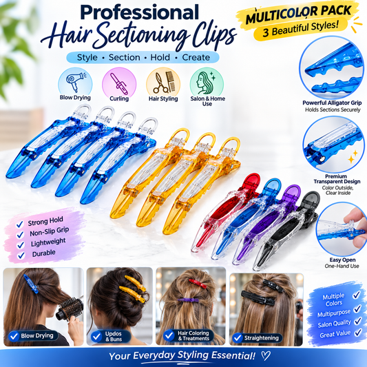 Plastic Alligator Hair Clips 12 Pcs