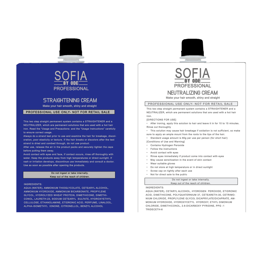 Hair Rebonding Professional Hair Straightener + Neutralizer Cream, for Fine or Tinted Hair 500ml