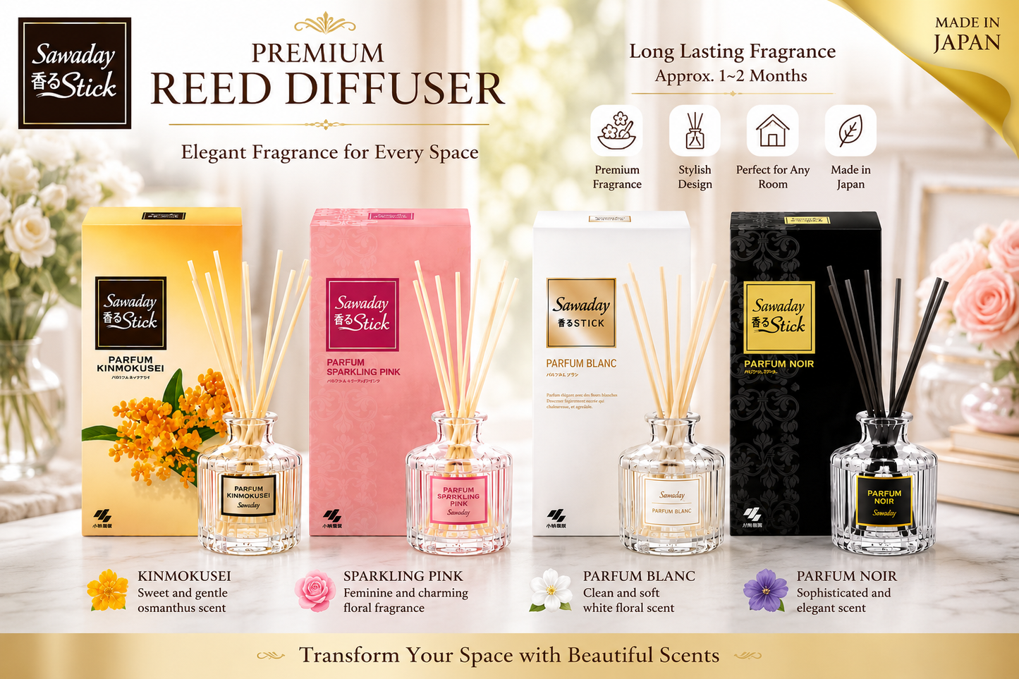 Sawaday Stick Parfum Reed Diffuser 70ml