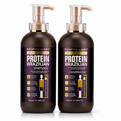 KERATIN QUEEN Moisturizing Protein Brazilian Shampoo & Conditioner Set