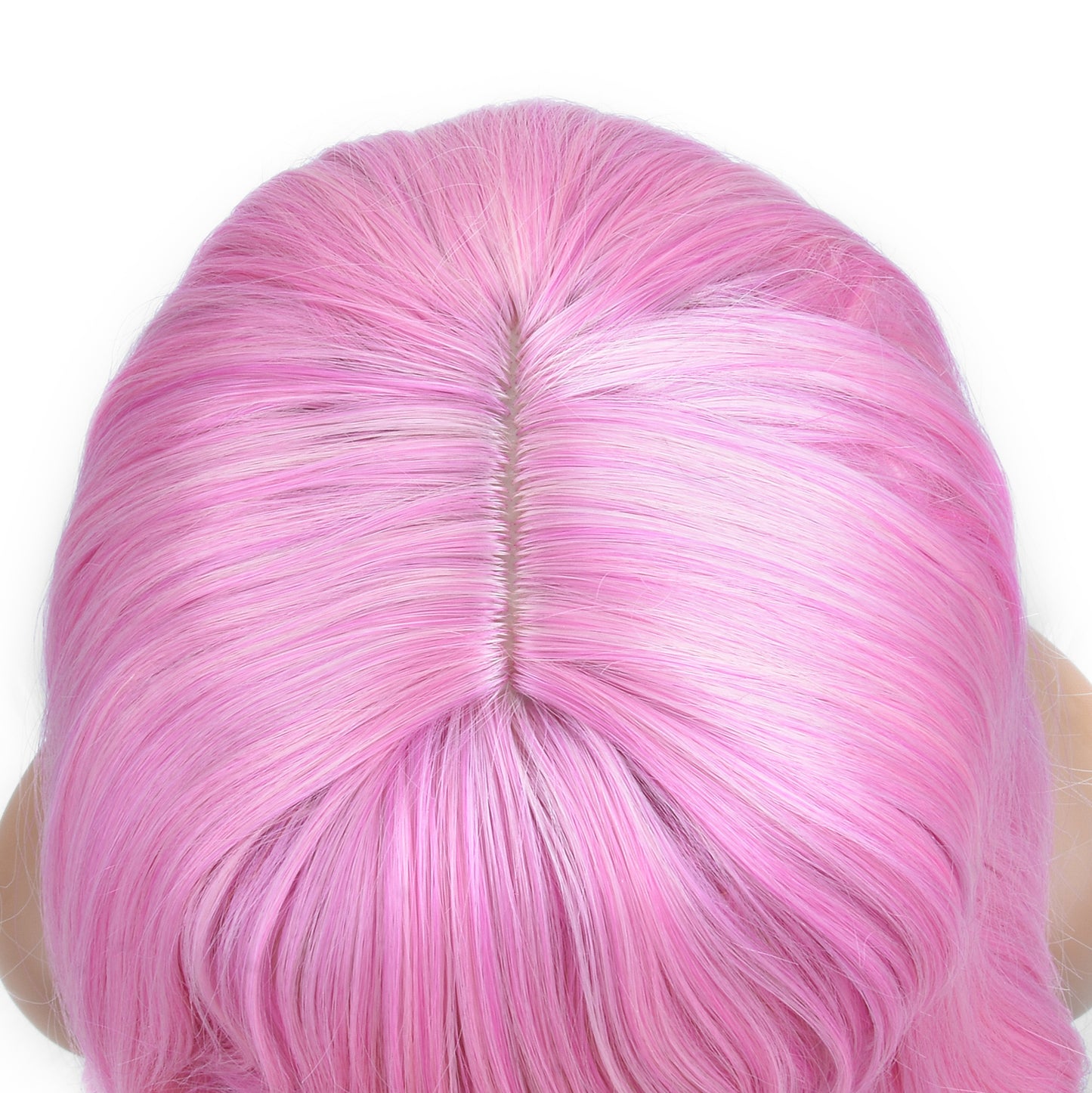 Long Pink Wavy Wig with Bangs – Bright Pink Loose Wave Full Wig