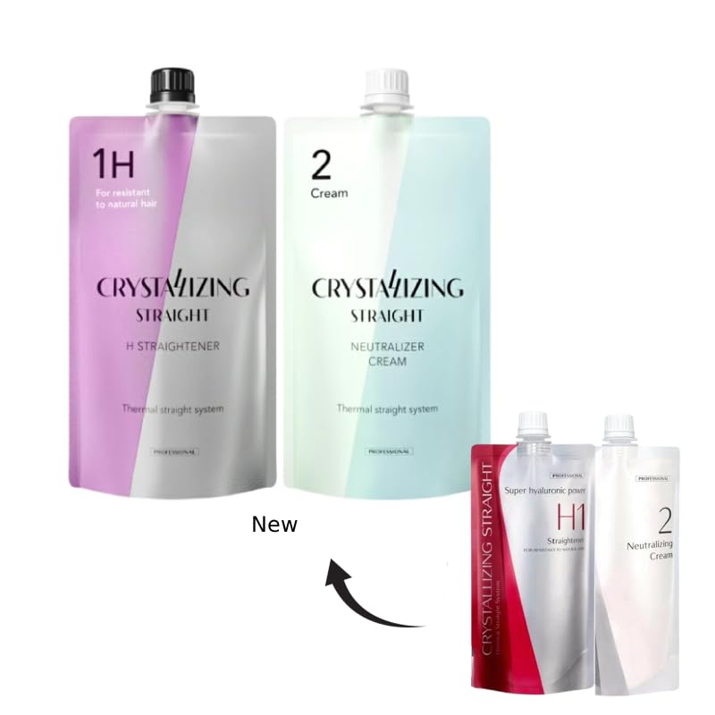 Hair Rebonding Crystallizing Hair Straightener + Neutralizing Cream H1+2 400g Each