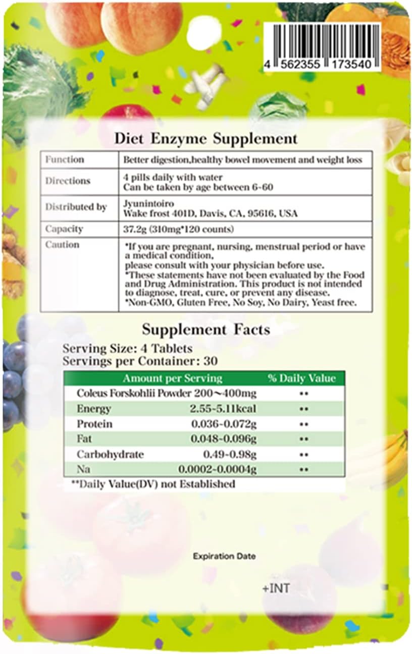 ISDG Diet Enzyme - Multiple Dietary Digestive Enzymes Supplement For Burning & Decomposition - Support Digestion & Bloating, Non-GMO & Gluten Free, 120 Counts
