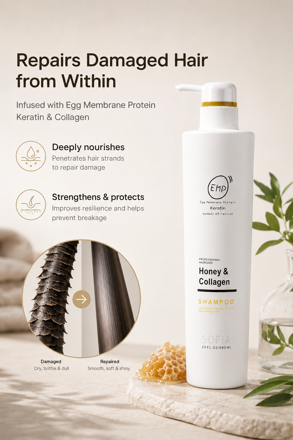 EMP Honey & Collagen Shampoo / Conditioner EACH 680ml