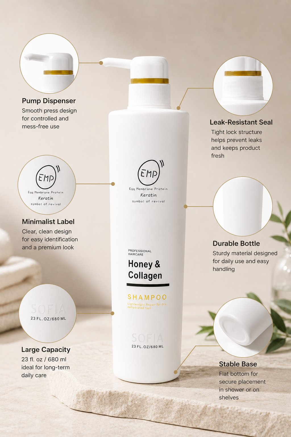 EMP Honey & Collagen Shampoo / Conditioner EACH 680ml