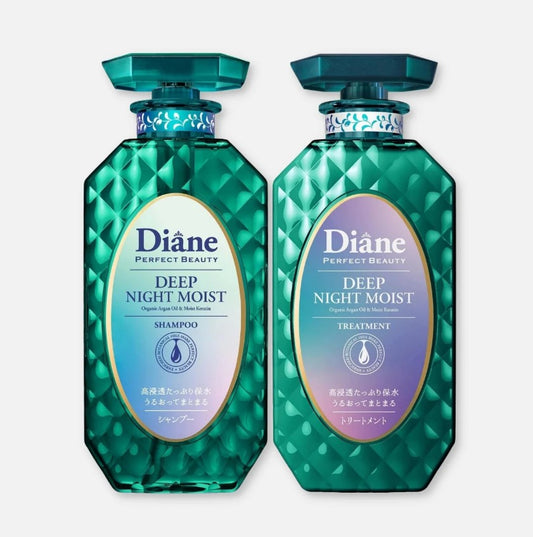 Diane Perfect Beauty Deep Night Moist Shampoo & Treatment Set 450ml– Moonlight Berry Scent
