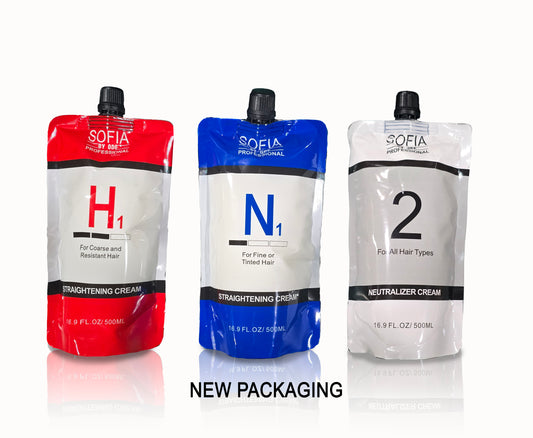 SOFIA Hair Rebonding Professional Hair Straightener (N1 OR H1) + Neutralizer Cream for Fine or Tinted hair 500ml