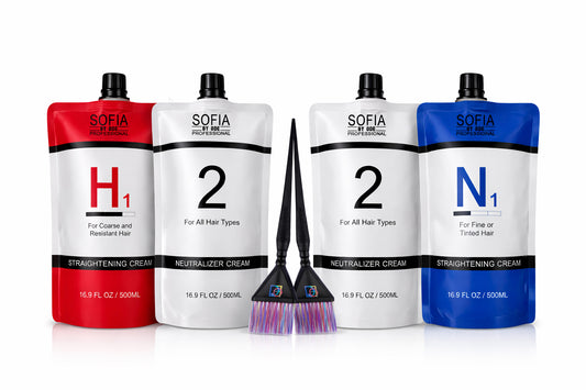 Hair Rebonding Professional Hair Straightener + Neutralizer Cream, for Fine or Tinted Hair 500ml