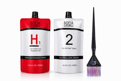 Hair Rebonding Professional Hair Straightener + Neutralizer Cream 500ml+500ml