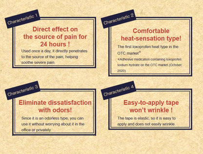 Roihi Loxoprofen- Nichiban Roihi Warm Body Comfort Adhesive Patches Odorless 7 Sheets 7×10cm Japan