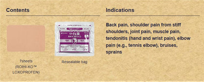 Roihi Loxoprofen- Nichiban Roihi Warm Body Comfort Adhesive Patches Odorless 7 Sheets 7×10cm Japan