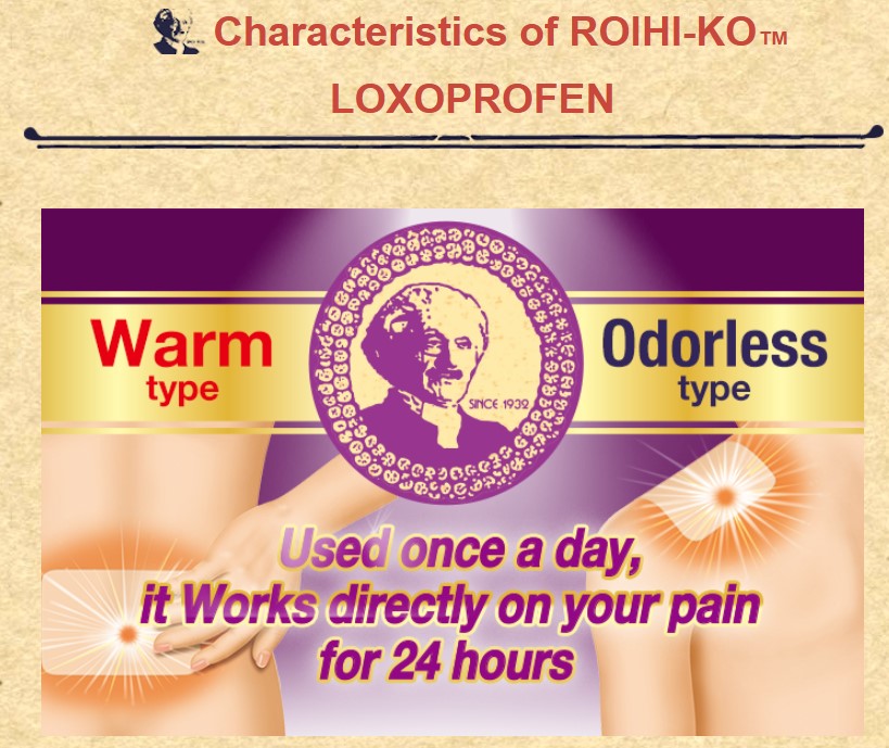 Roihi Loxoprofen- Nichiban Roihi Warm Body Comfort Adhesive Patches Odorless 7 Sheets 7×10cm Japan