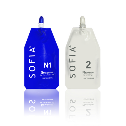 SOFIA Hair Rebonding Professional Hair Straightener (N1 OR H1) + Neutralizer Cream for Fine or Tinted hair 500ml