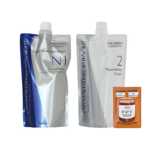 Hair Rebonding Crystallizing Straight For Natural to Sensitized hair N1+2 400g