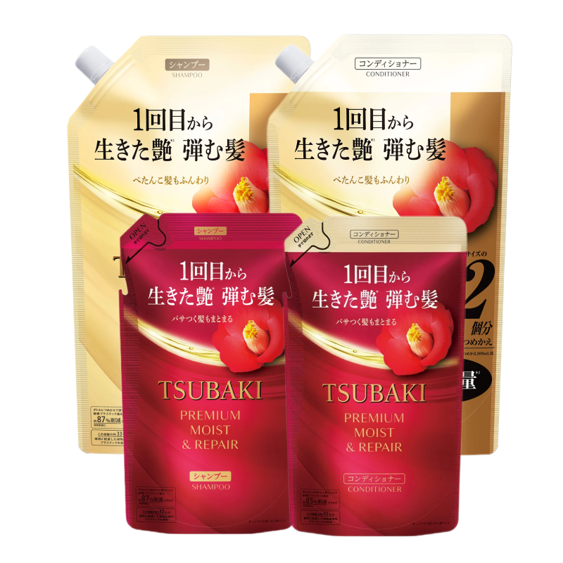 Shiseido Tsubaki Premium Moist / Premium Repair Shampoo, Conditioner Refill