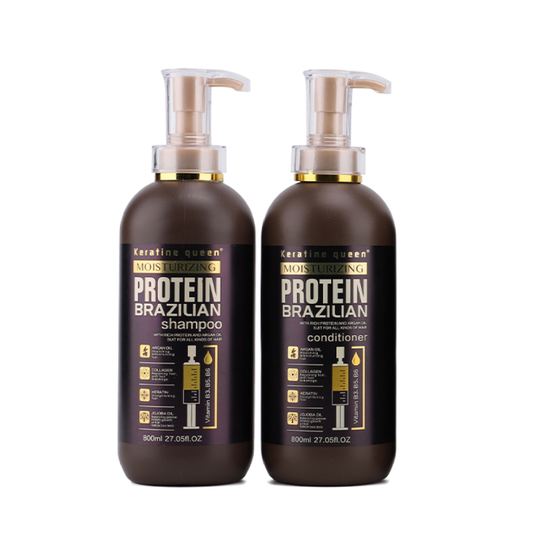 KERATIN QUEEN Moisturizing Protein Brazilian Shampoo, Conditioner and Hair Mask Set