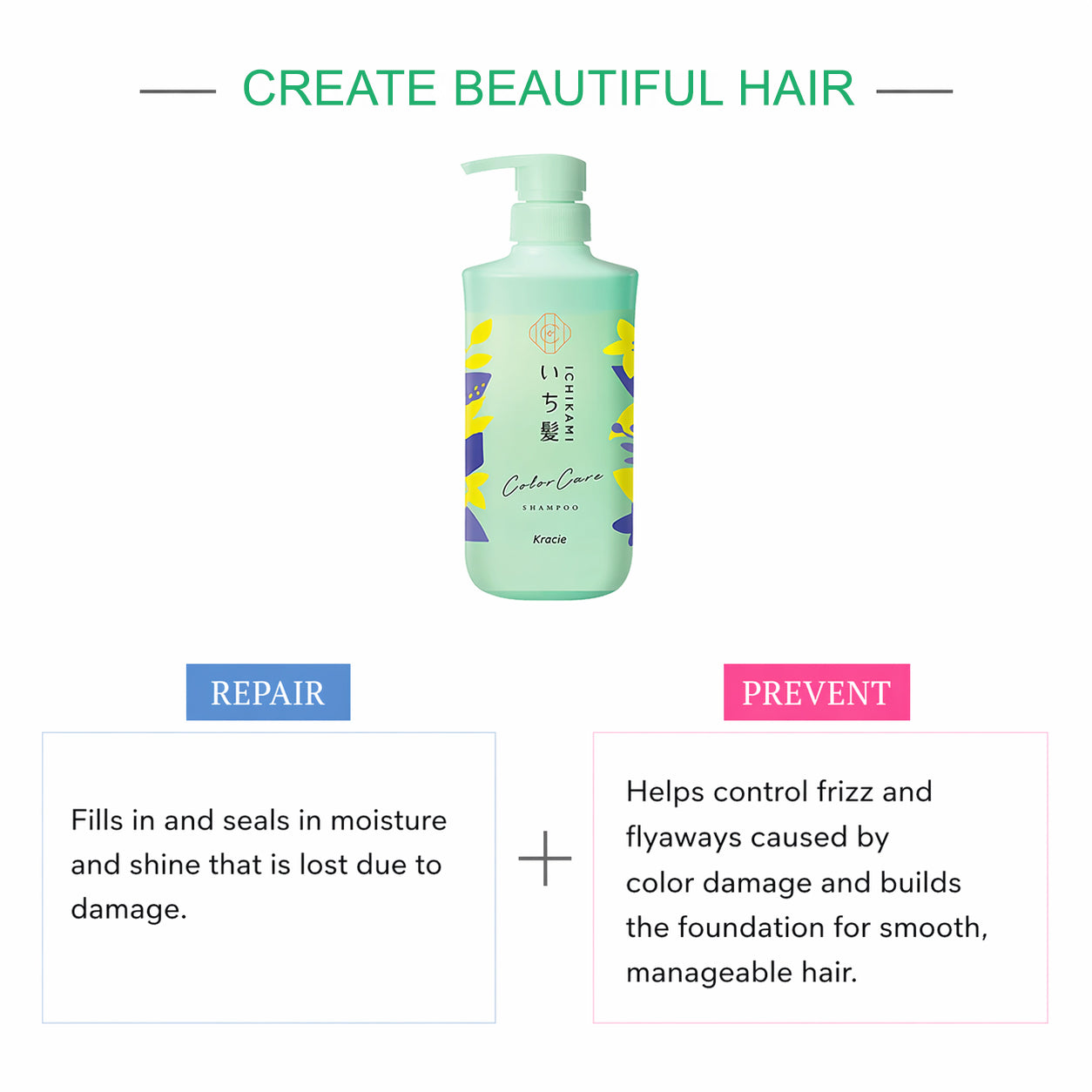 KRACIE Ichikami Color Care Shampoo and Conditioner Set 480ml+480g