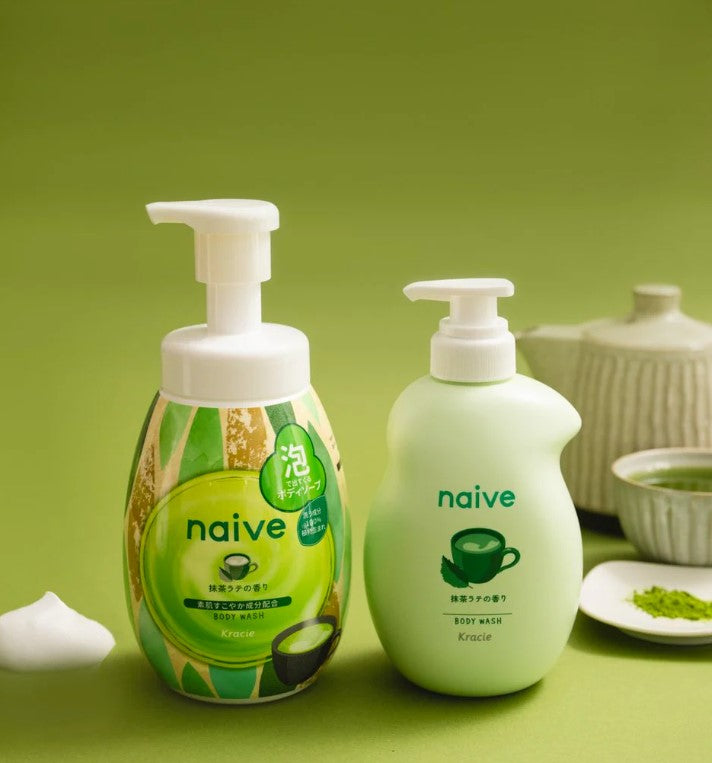 Kracie Naive Body Wash – Matcha Latte Scent Japanese Shower Gel (530ml)