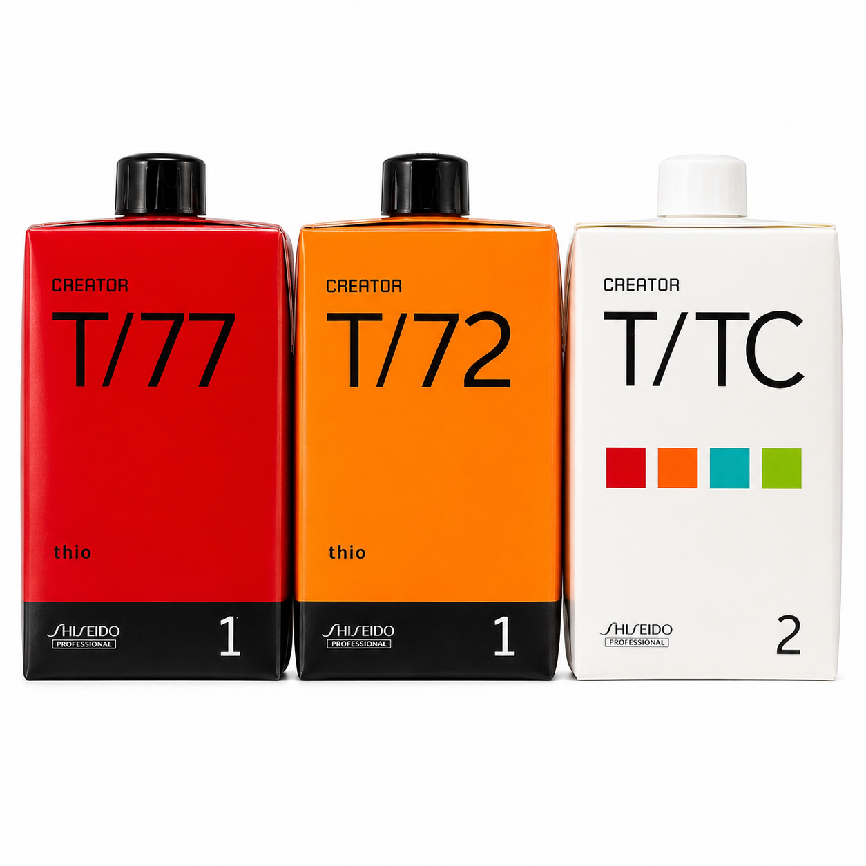 Shiseido Professional Creator T77 OR T72 Perm Solution Set | Professional Cold Wave Perm Lotion for Normal, Resistant & Color-Treated Hair