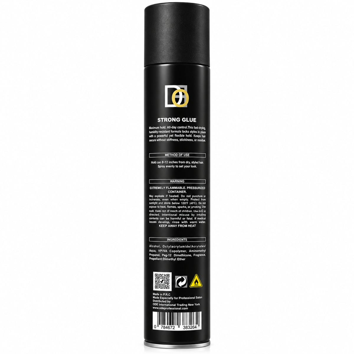 ODE Strong Glue - Strong Hold Hairspray (500ml/330g)