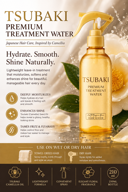 SHISEIDO TSUBAKI Premium Leave in Conditioner Treatment Water 210ml