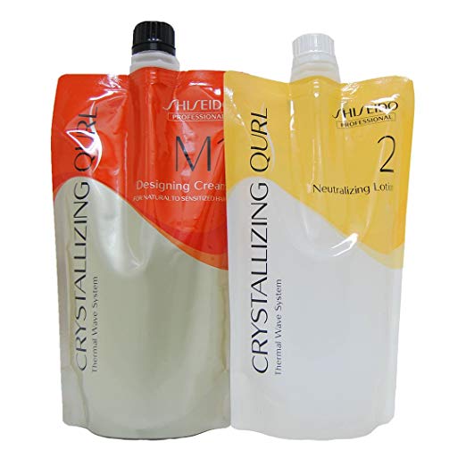 Shiseido Crystallizing Qurl M1 Hair Wave Perm Chemicals Neutralizing Lotion 400ml each (pack of set)