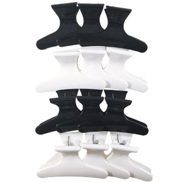 Butterfly Clips (Black & White) set of 12