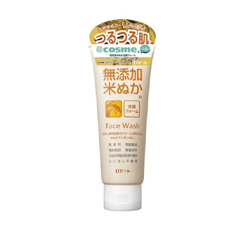 Rosette Facial Wash Foam Additive Free Rice Bran Soap 140g