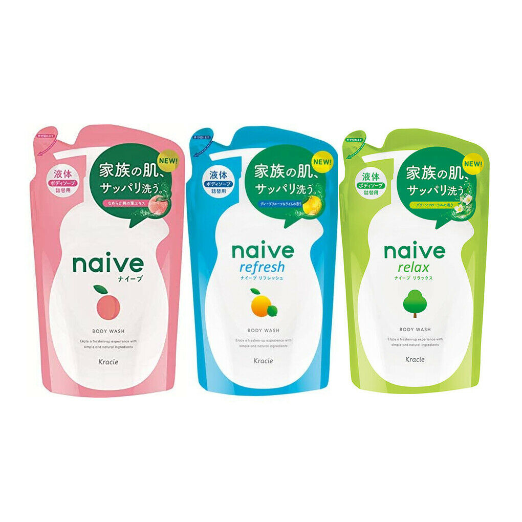 Kracie naive body wash soap refill 380ml -- choose scents