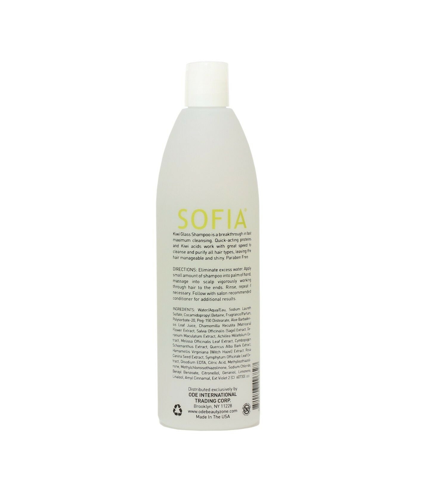 SOFIA Kiwi Glass Purifying Shampoo- 16 FL OZ- Paraben Free- Made in USA