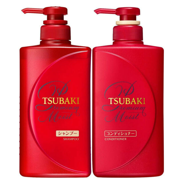 Shiseido Tsubaki Premium Moist Hair Shampoo Conditioner Set 490ml Each